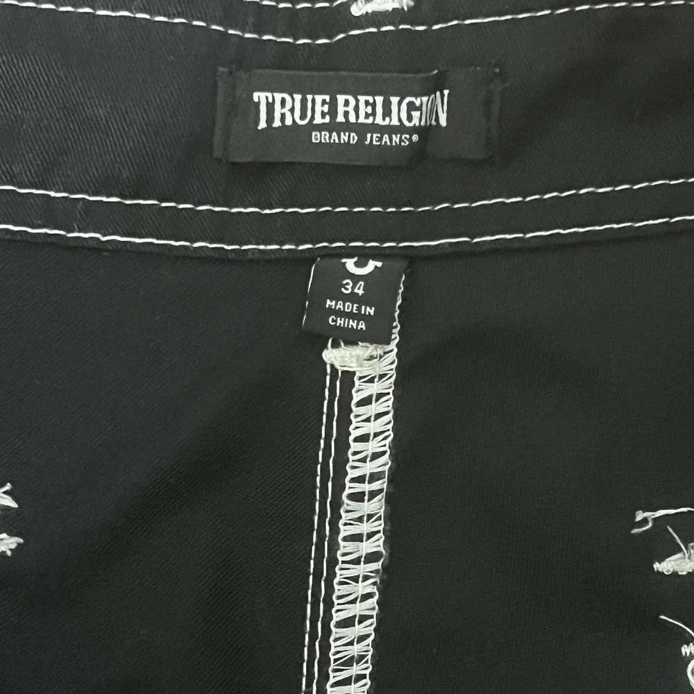 True Religion Brand Jeans Cargo Pants Jet Black Men Size 34X32 New